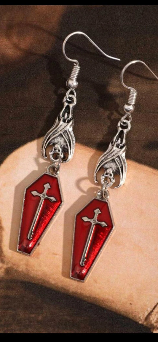 Bat Coffin Earring