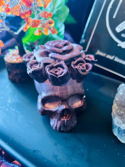 Rose Skull Candle