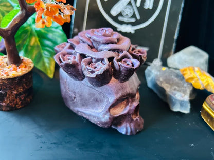 Rose Skull Candle